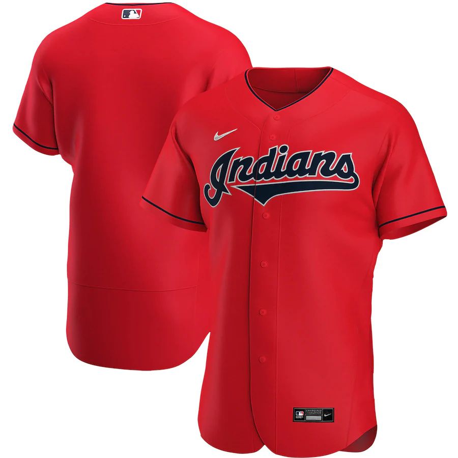 Cheap Mens Cleveland Indians Nike Red Alternate Authentic Team MLB Jerseys